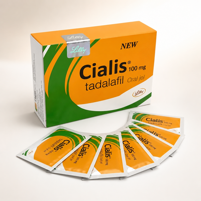 Cialis 7x100 mg oralni gel škatla